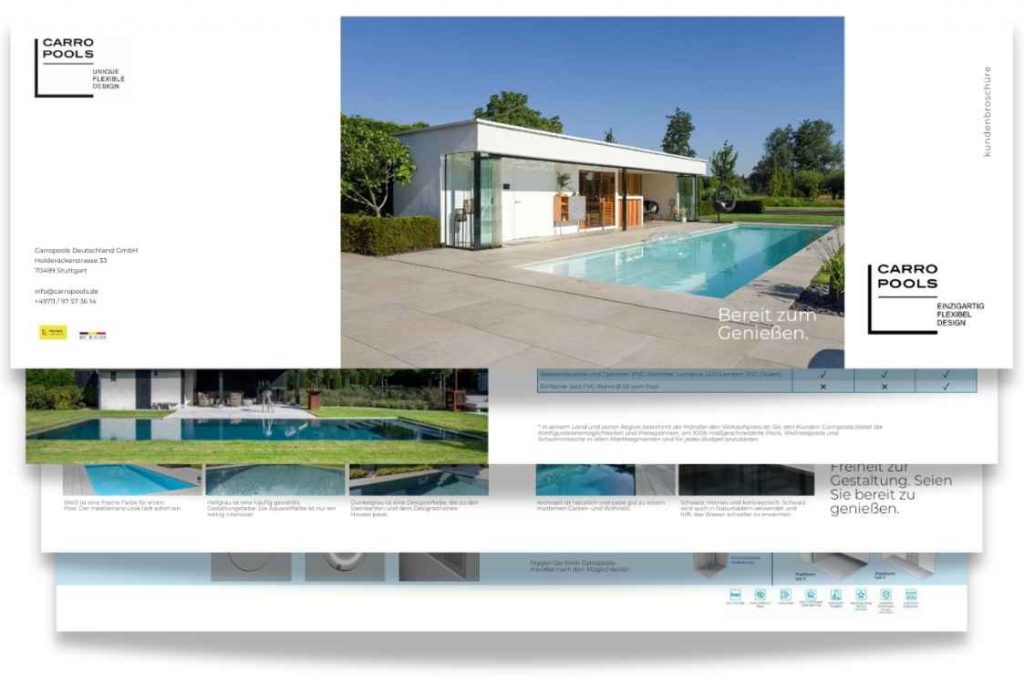 Vorschau Poolbau-Broschüre von Carropools