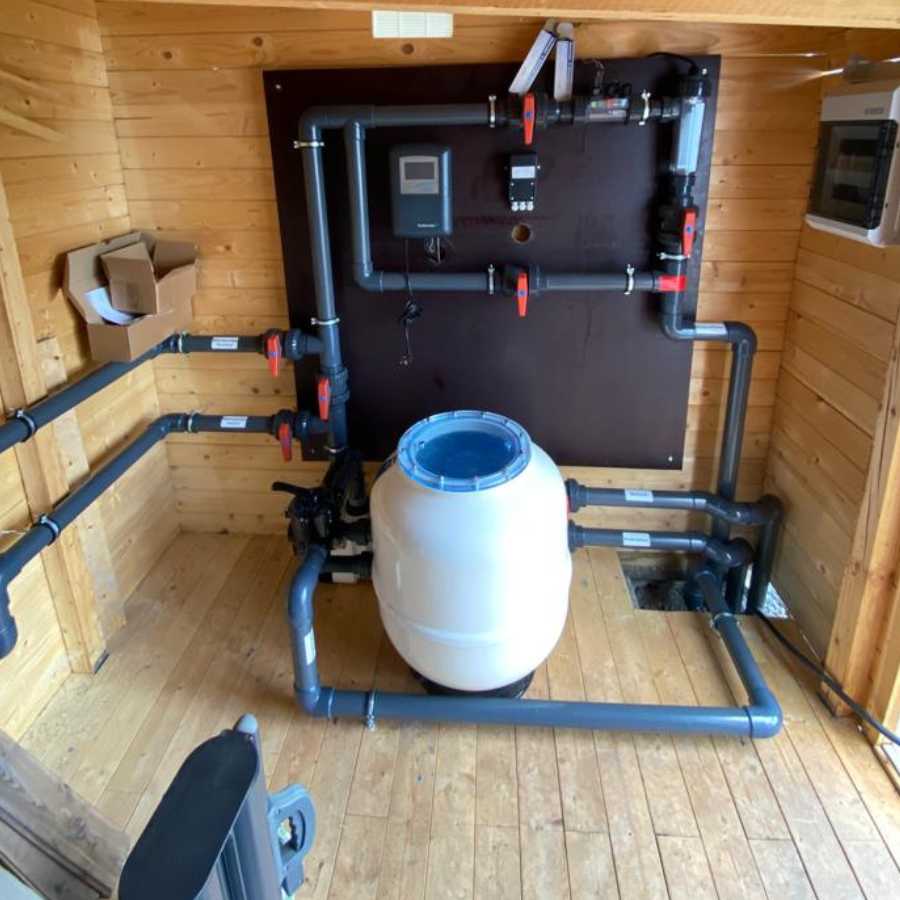 Poolhaus aus Holz von Innen