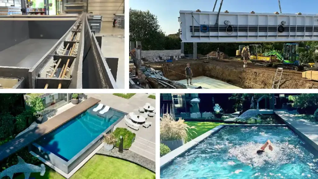 Polypropylen-Pool der Extraklasse in der Herstellung, beim Einbau und als fertiger Premium-Pool im Garten
